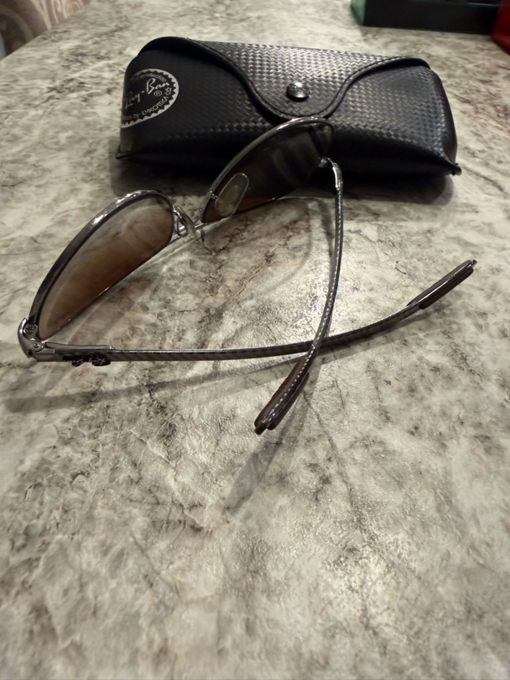 Ray-Ban Silver Frame Sunglasses with Brown Lenses - Picture 2 of 2